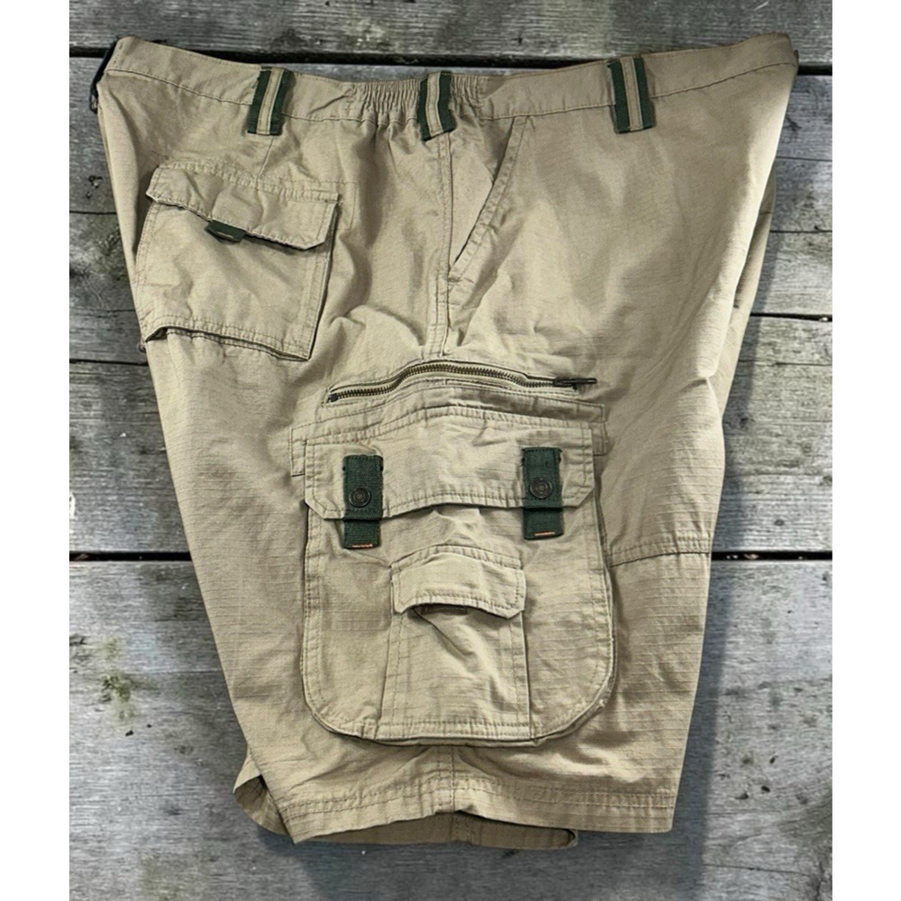 Big & Tall Men's Boulder Creek Khaki Cargo Shorts Sz 48 Tall 3XL 11" Inseam - Picture 3 of 6